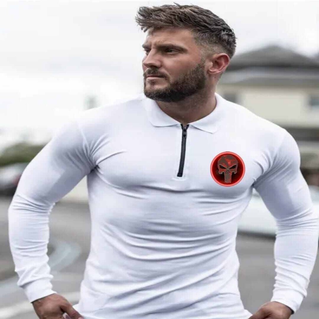 Kaos kerah zipper pria lengan panjang Bisa COD Kaos import cowok Kaos cowok lengan panjang Kaos pria
