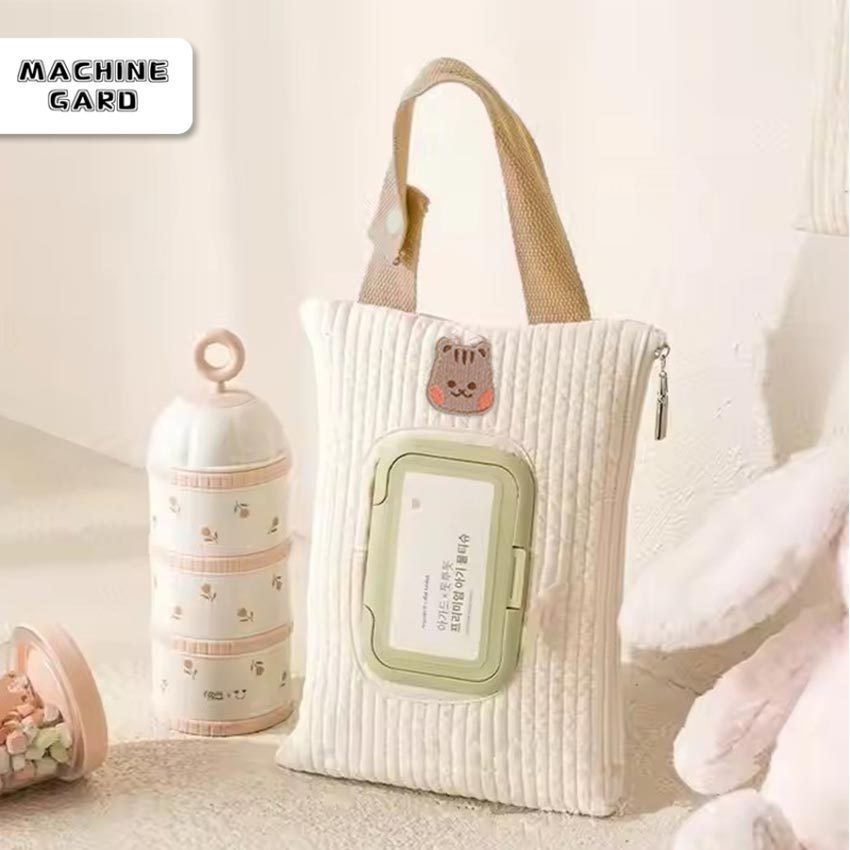 Machinegard Tissue Holder Tempat Tissue Basah Bayi Anak Motif Kartun Lucu Tas Kain Tissue Basah Bisa