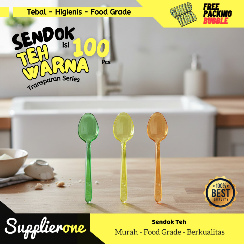 Sendok teh/sendok teh kecil/sendok teh kecil/sendok plastik kecil warna warni/sendok teh isi 100