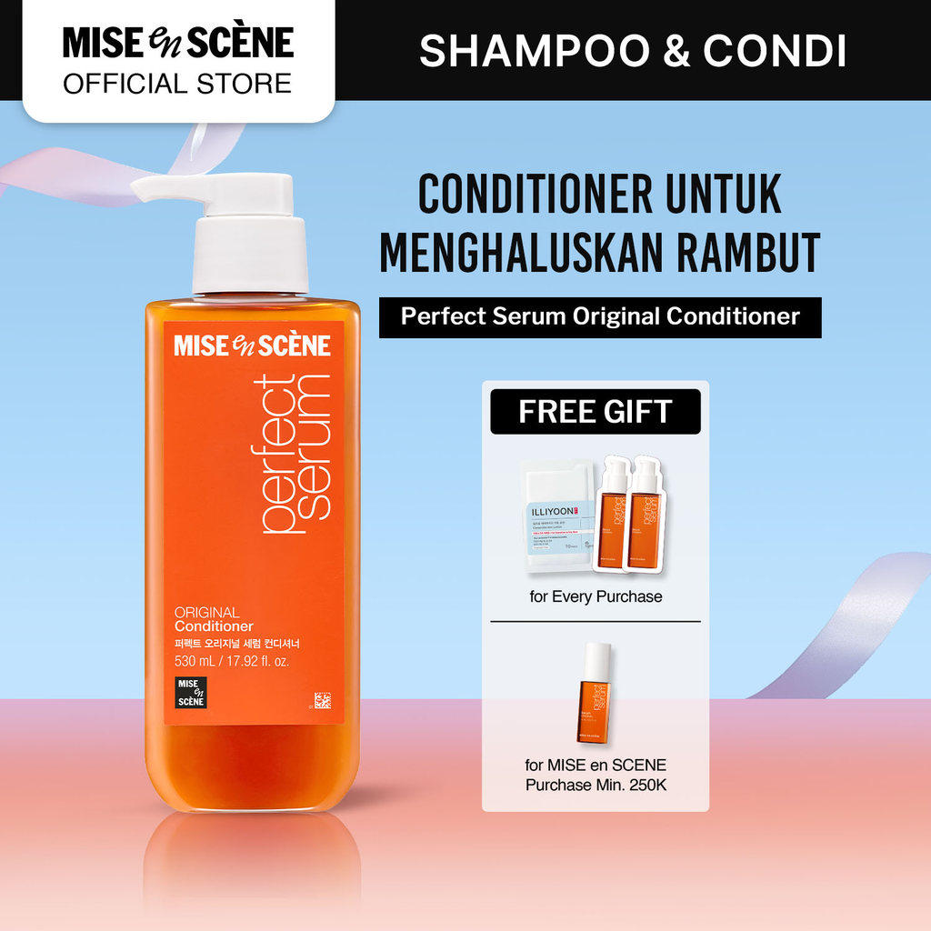mise en scene Perfect Serum Original Conditioner 530ml - Kondisioner Rambut Rusak Melembutkan Tanpa 
