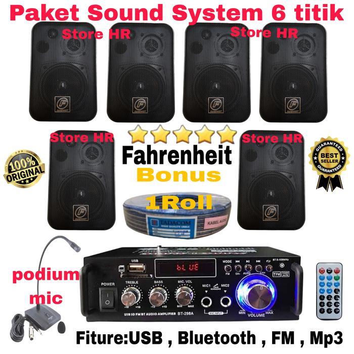 paket speaker cafe / restoran / masjid / mushola 6 unit Fahrenheit ori