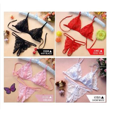 KQ Lingerie Longnight Sexy Korea Fashion Set Bra Lingerie Sexy Baju Tidur Wanita