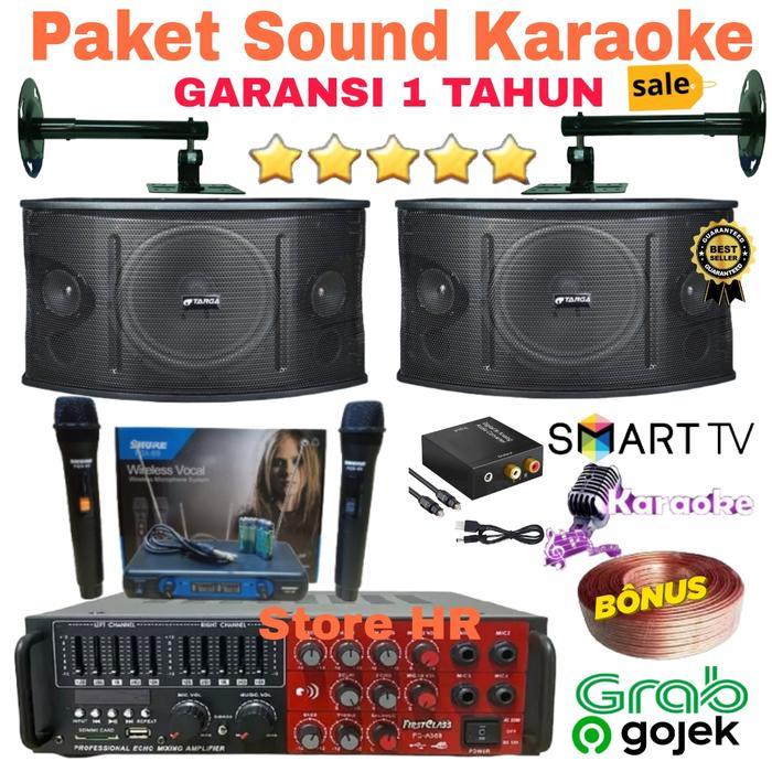 speaker karaoke 10 inch targa ampli FC 389 mic Ashley original