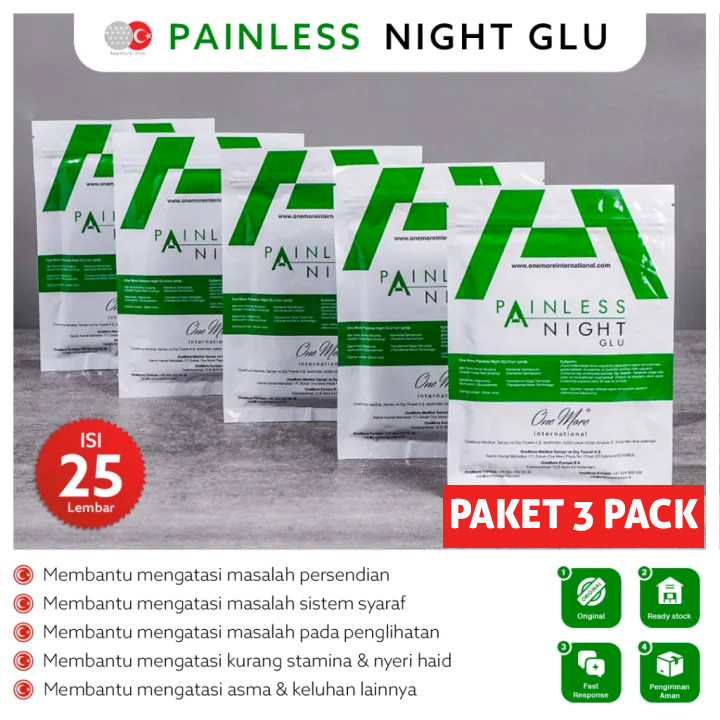 PAKET 3 PACK Koyo Turki One More Painless Night Glue Memberikan Daya Tahan Tubuh Dewasa 25 Lembar