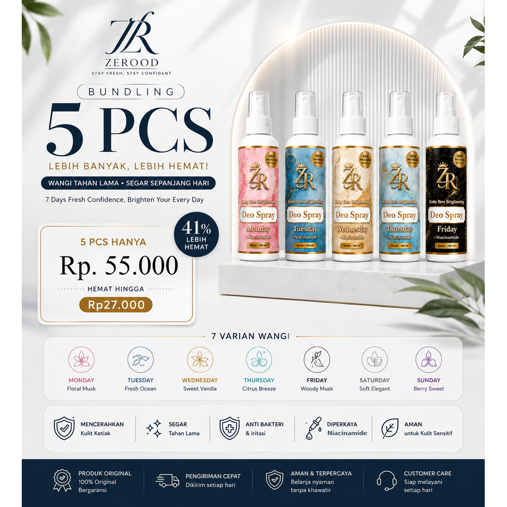 Paket Bundling Isi 5 KETTY DEO BRIGHTENING SPRAY