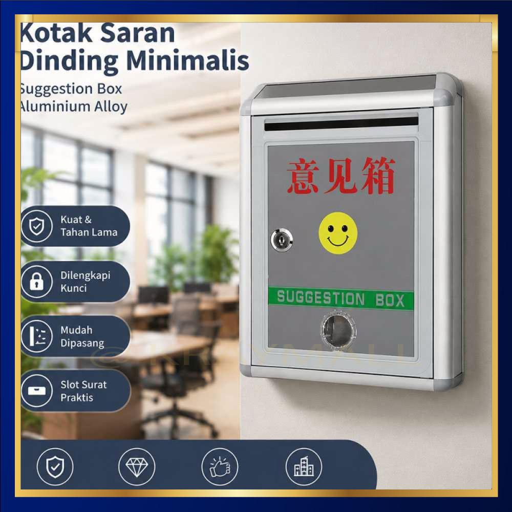 Kotak Saran Dinding Minimalis Suggestion Box Aluminium Alloy - BO302