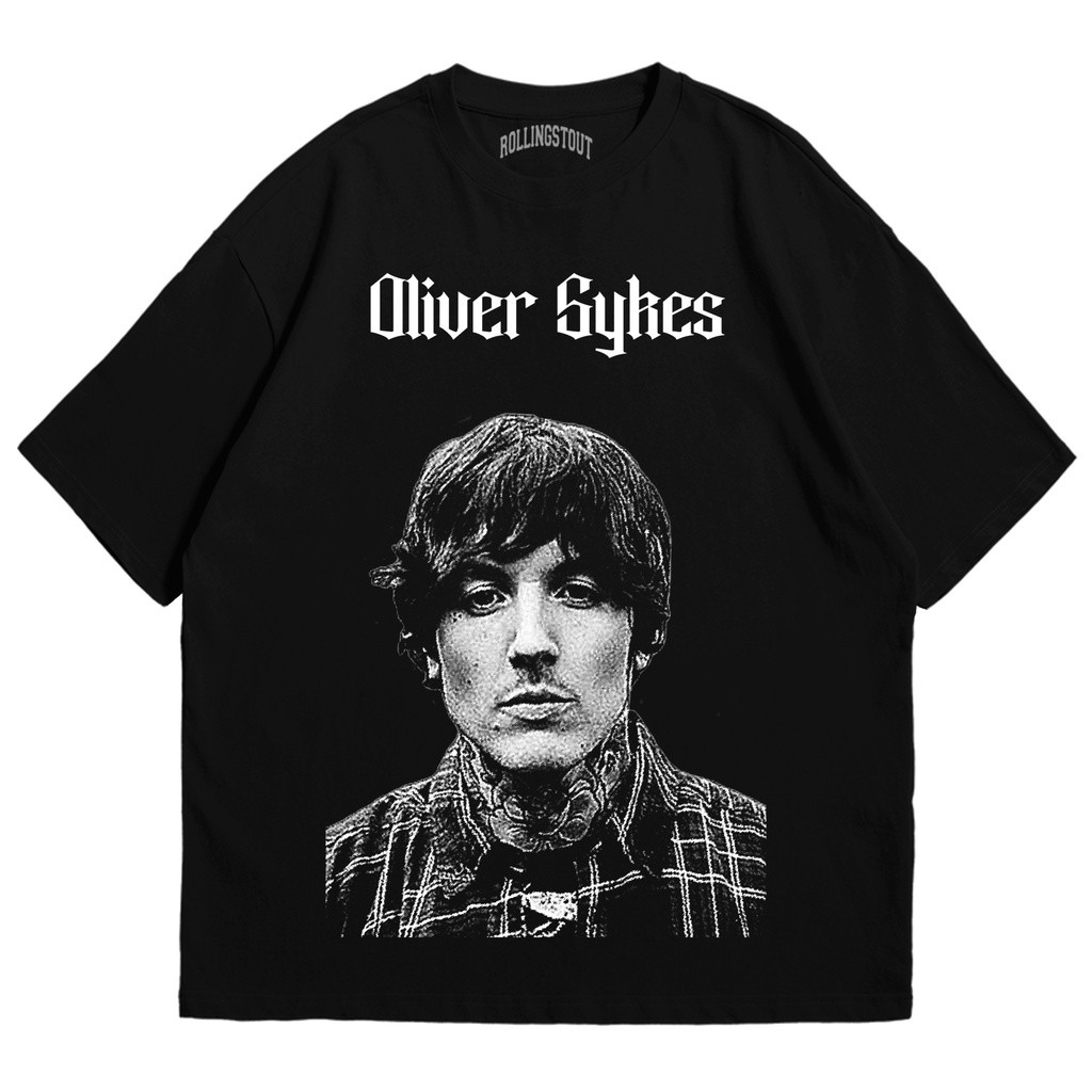 100% Katun Rollingstout - Oliver Sykes | KAOS BAND | BAJU MUSIK METAL ROCK