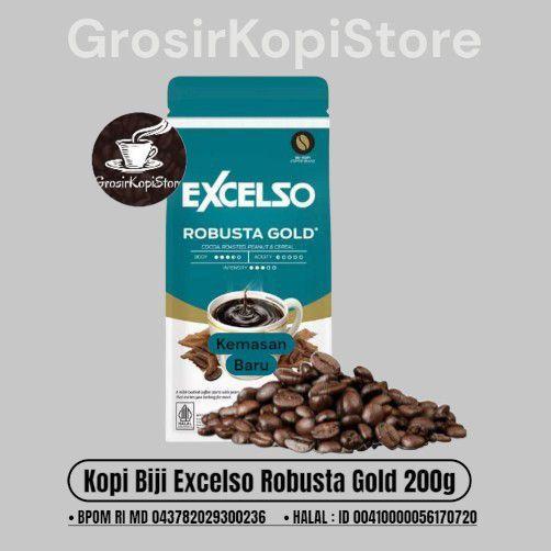 Kopi biji Excelso Robusta gold 200g- Coffee Bean Excelso Robusta gold 200g