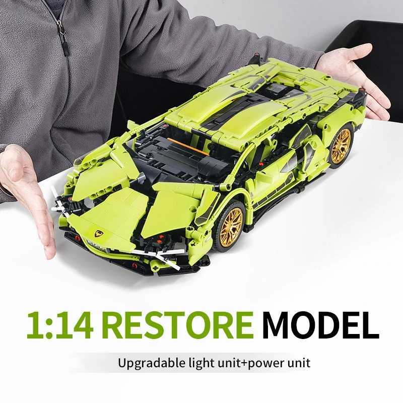 COD Mainan Merakit Replika Mobil RC Remote Control Model Mobil Lamborghini Lambo SIAN FKP37 Warna Hi