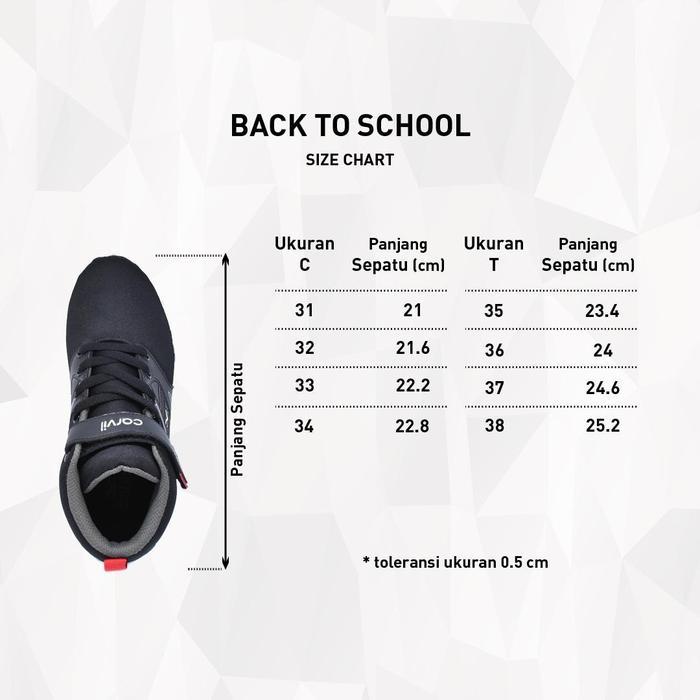 [A6]Carvil Sepatu Deku - KP - Casual Kids Shoes - 01 BLACK BLACK, 31Tbk