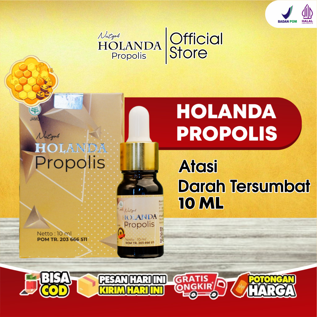 HOLANDA Propolis 10ml Obat Herbal Alami Ekstrak Bee Pollen Mengatasi Penyumbatan Pembuluh Darah