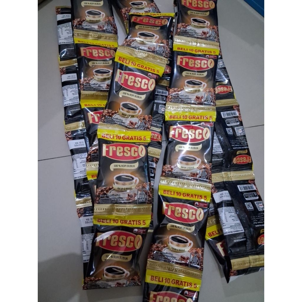 Kopi bubuk Fresco mini 1 renteng 15 sachet