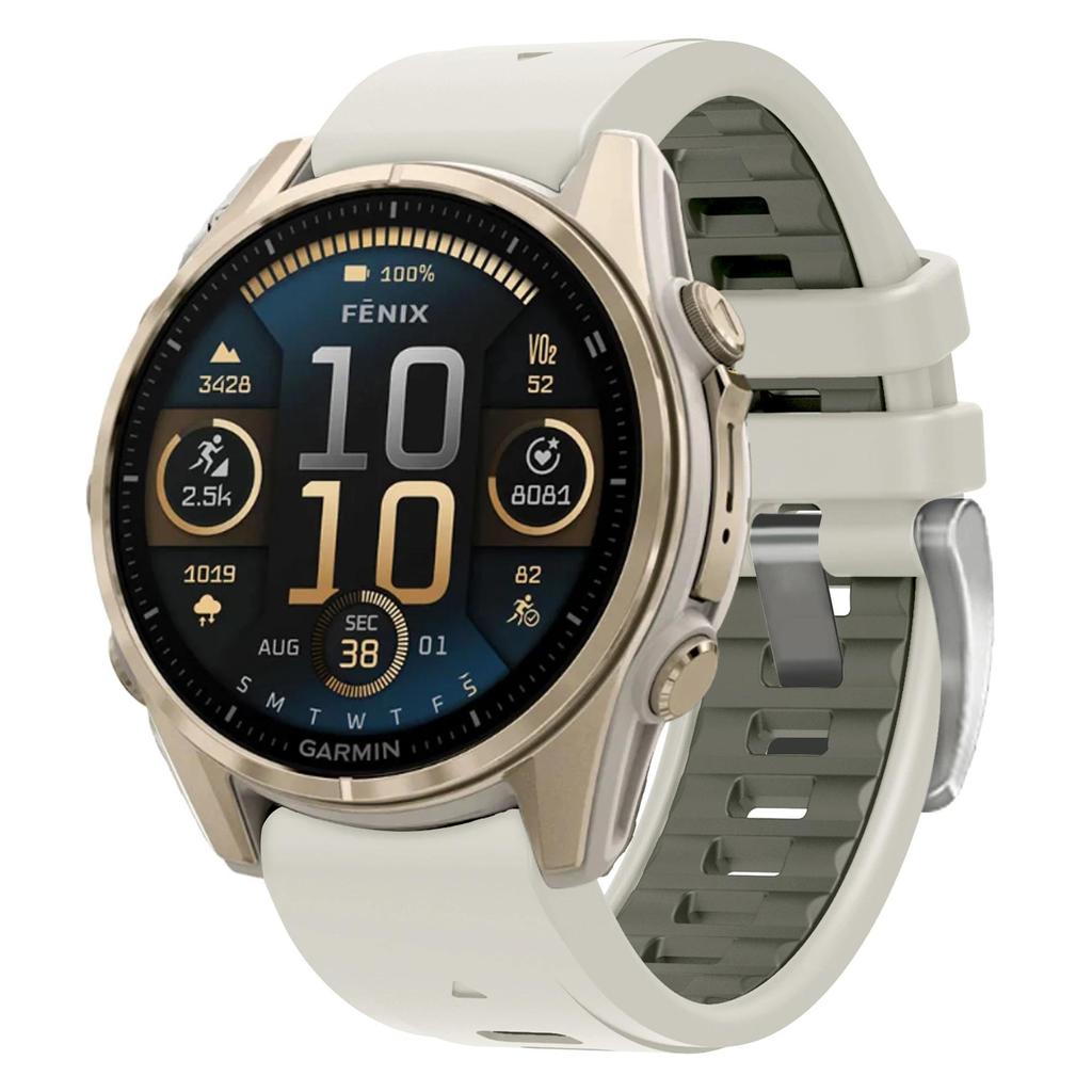 Quickfit Silicone Watchband 20mm Strap Compatible with Garmin Fenix 8 43mm 7S pro 6S pro 5S plus Sma
