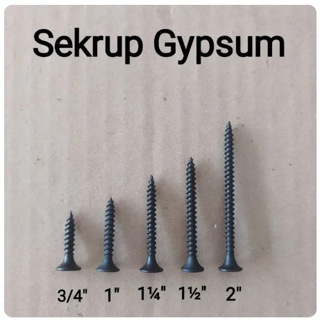 Sekrup Gypsum / Skrup Baja / Skrup Plafon / Baut Gypsum / Baut Baja Hitam / Skrup PVC Hitam / Baut S