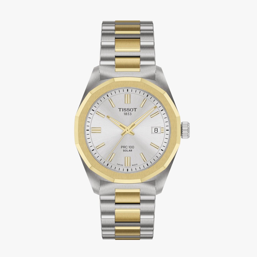 Tissot PRC 100 Solar Silver Dial 34mm Jam Tangan Wanita T1518222203100
