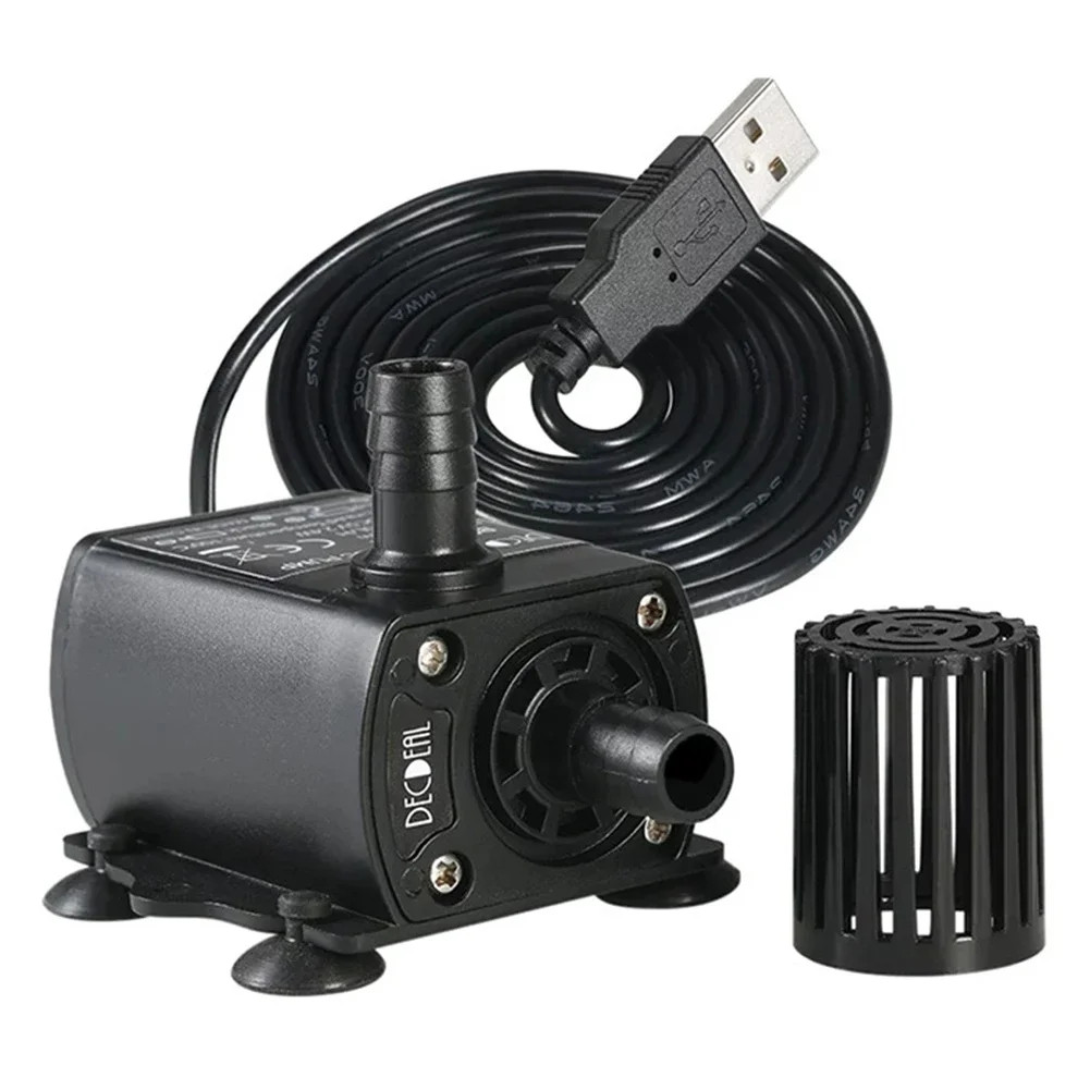 Pompa Air Celup USB Mini Submersible Pump 5V 2.4W IP68 Tekanan 250L/Jam Untuk Aquarium Sirkulasi Air