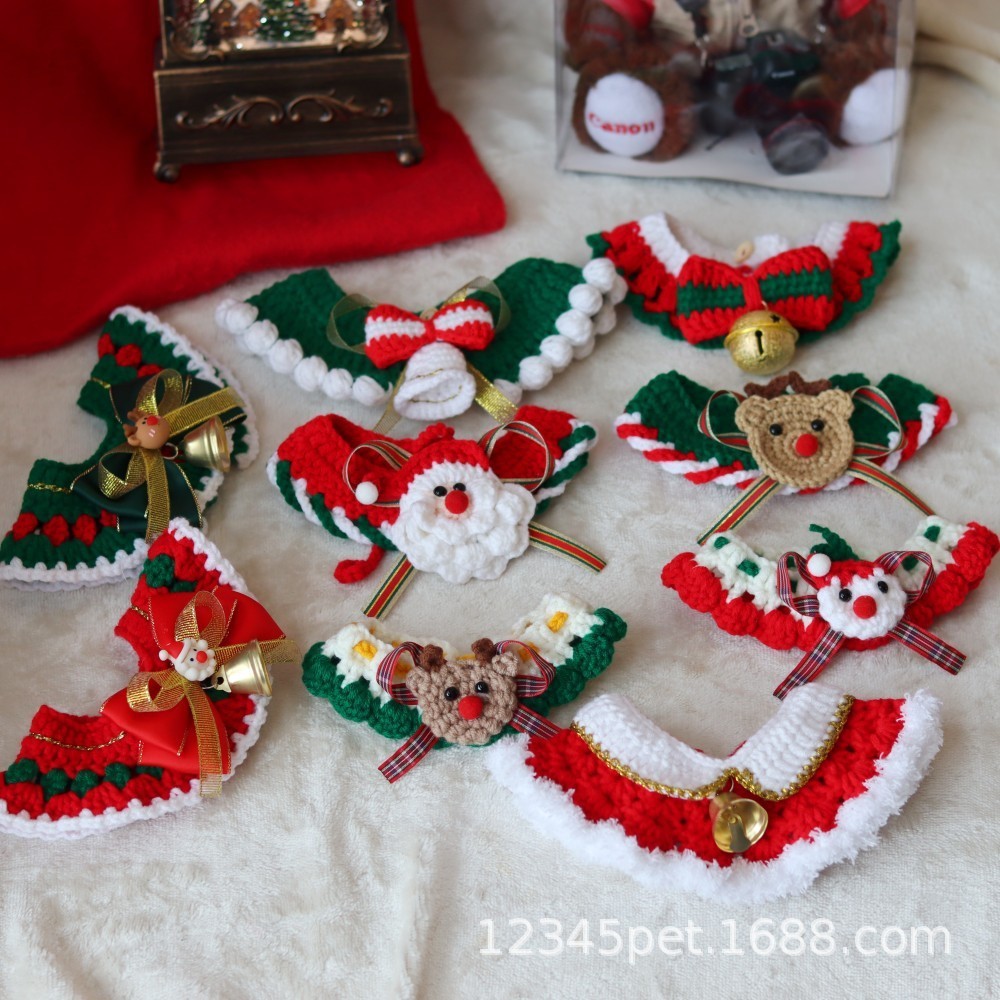 Tail Planet COD  Syal kucing Natal, syal anjing lucu, syal anak kucing rajutan, kerah kucing