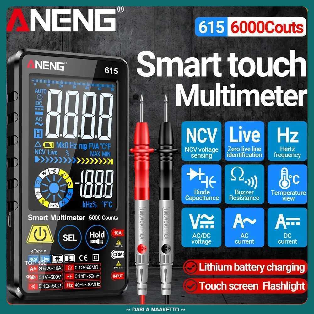 ANENG Digital Multimeter Touchscreen NCV Lighting 6000 Count 700mAh - 615