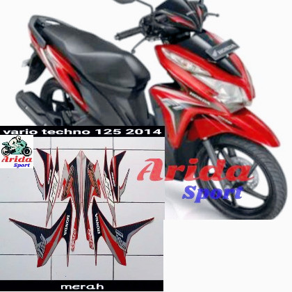 striping vario 125 stiker honda vario techno 125 fi old lama 2014 merah