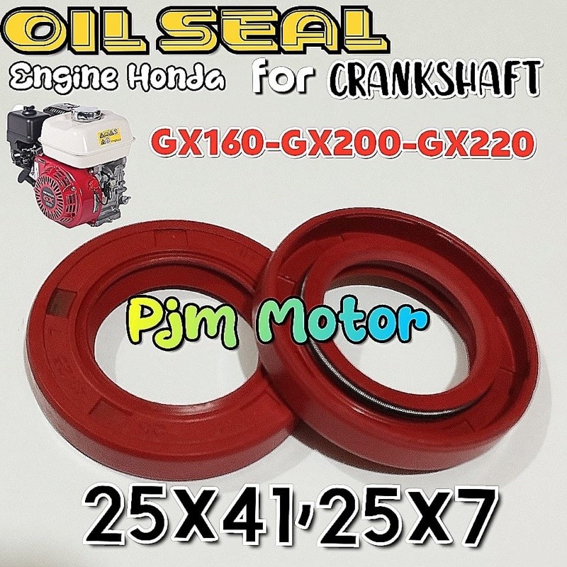 Warna merah Oil seal crankshaft Sil karet kruk as mesin pengerak Gx160 Gx200 Gx220 Ec2500
