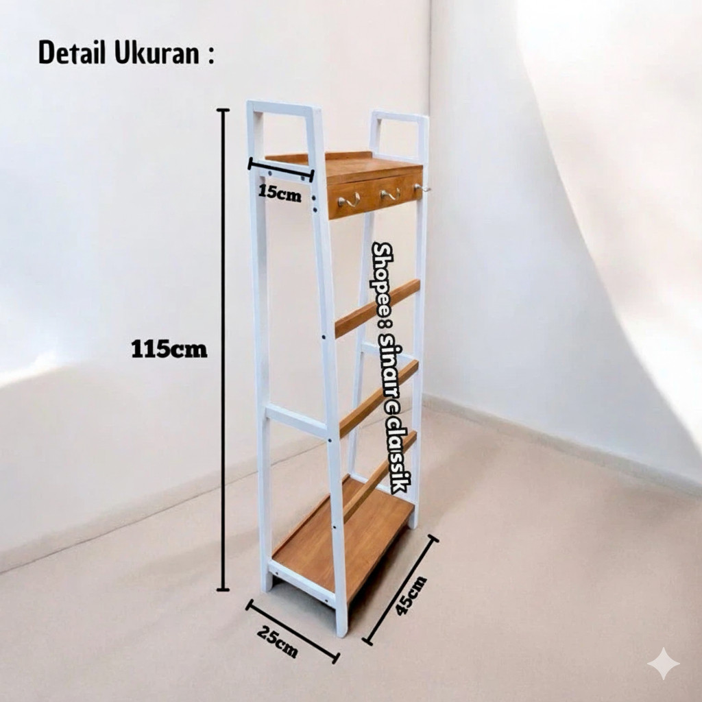 Rak Mukena Minimalis 2 Warna - Tempat Mukena dan Sajadah - Rak Peralatan Sholat Rak sejadah model te