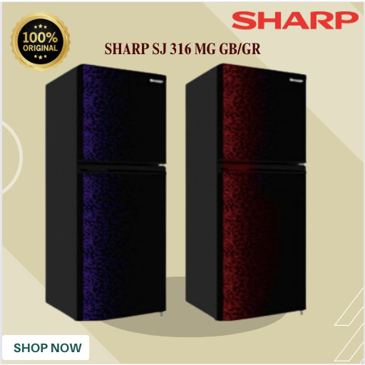 KULKAS SHARP 2 PINTU SJ 316 MG/GR/SJ316-MGGB/SJ316MGGR/ORIGINAL GARANSI
