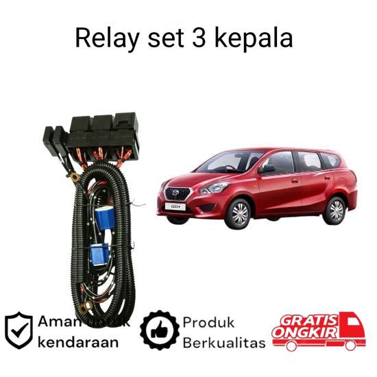 Relay Set Lampu Utama LED H4  Mobil Datsun Plus Panca Koko
