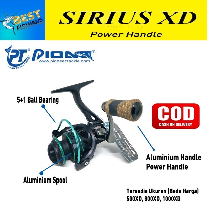 REEL PANCING PIONEER SIRIUS XD POWER HANDLE UKURAN 500XD 800XD 1000XD