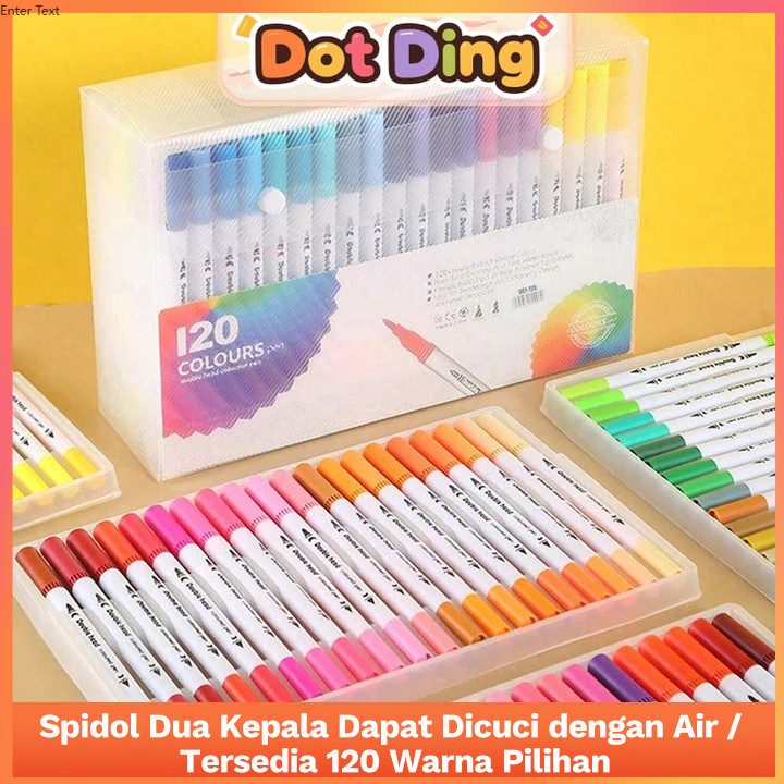 [DOTDING]Spidol Brush Pen Dual Tip Watercolor 12-120 Warna Bisa Dicuci Tidak Beracun Ujung Lembut Un