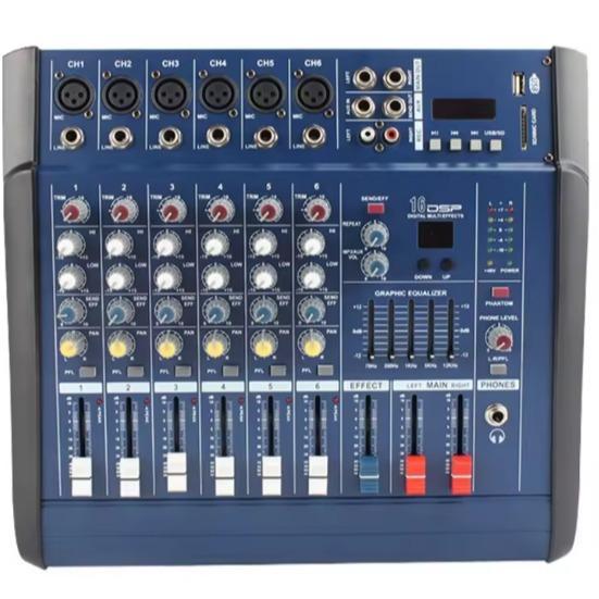 BOMGE PMX 602 Professional Audio Mixer Power Mixer with USB DJ Sound Mixing Console MP3 Jack 6 Chann