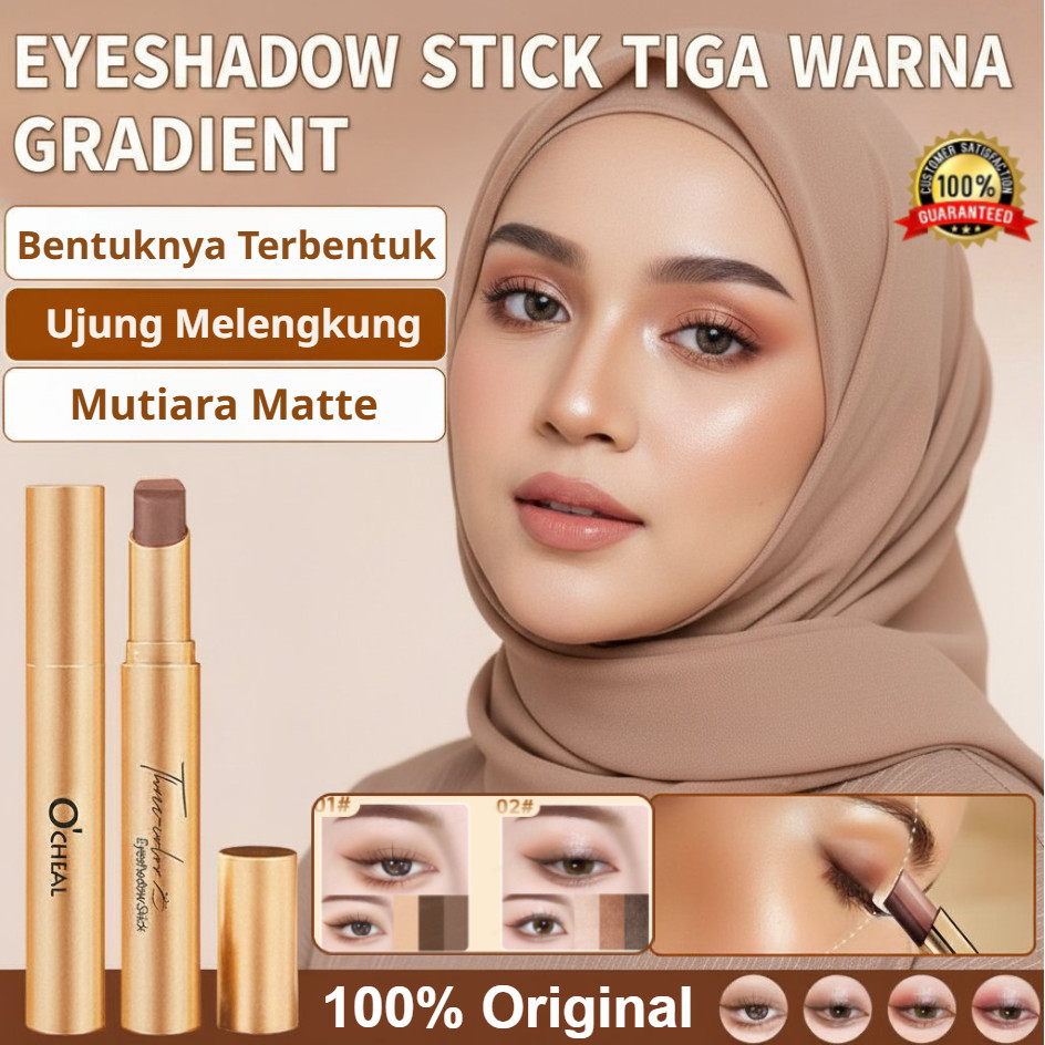 [COD+Gratis Ongkir] Stik Eyeshadow Emas Berlian 3 Warna Glitter Gradien Pensil Eyeshadow Tiga | Warn