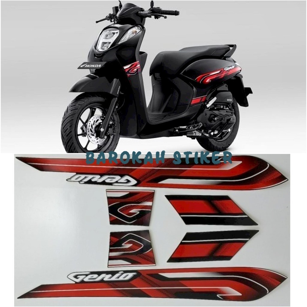STRIPING STICKER LIST MOTOR HONDA GENIO 2022 HITAM FULL BODY