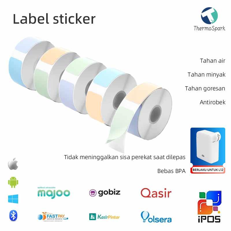 Kertas Label Warna Thermal HVS, Stiker Pengiriman, Kertas Label Resi Warna L12