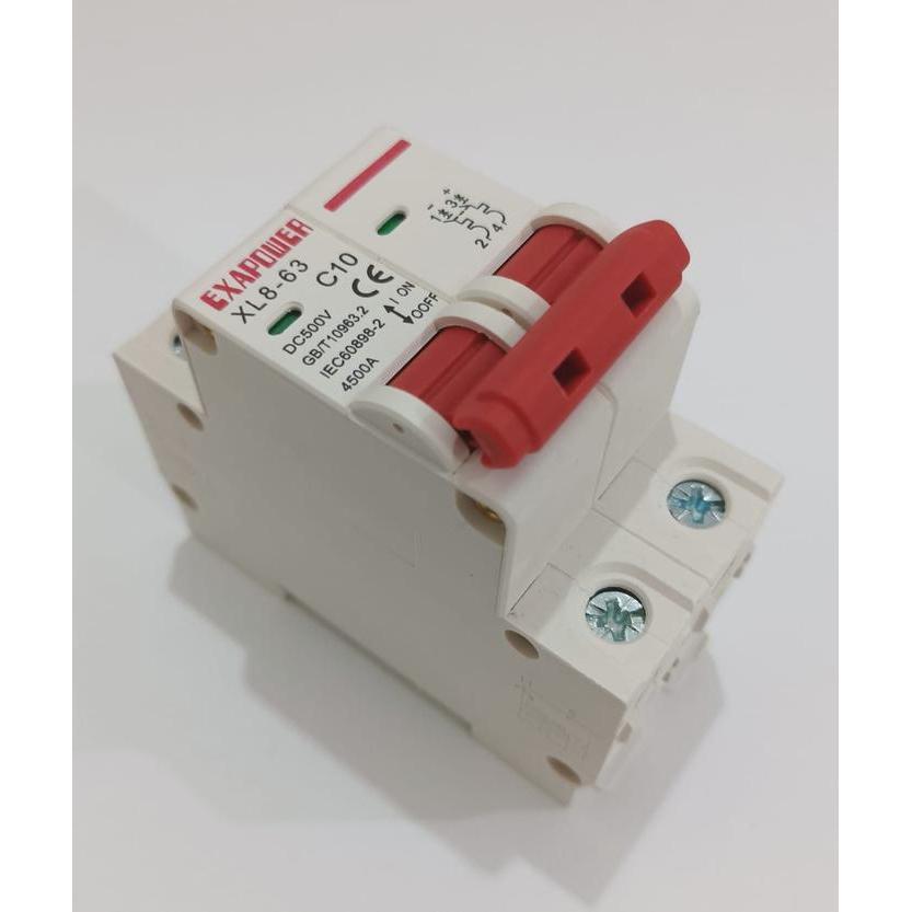 MCB DC 2P 63A 500V Circuit Breaker DC 2 Poles 63A - 2P 10A
