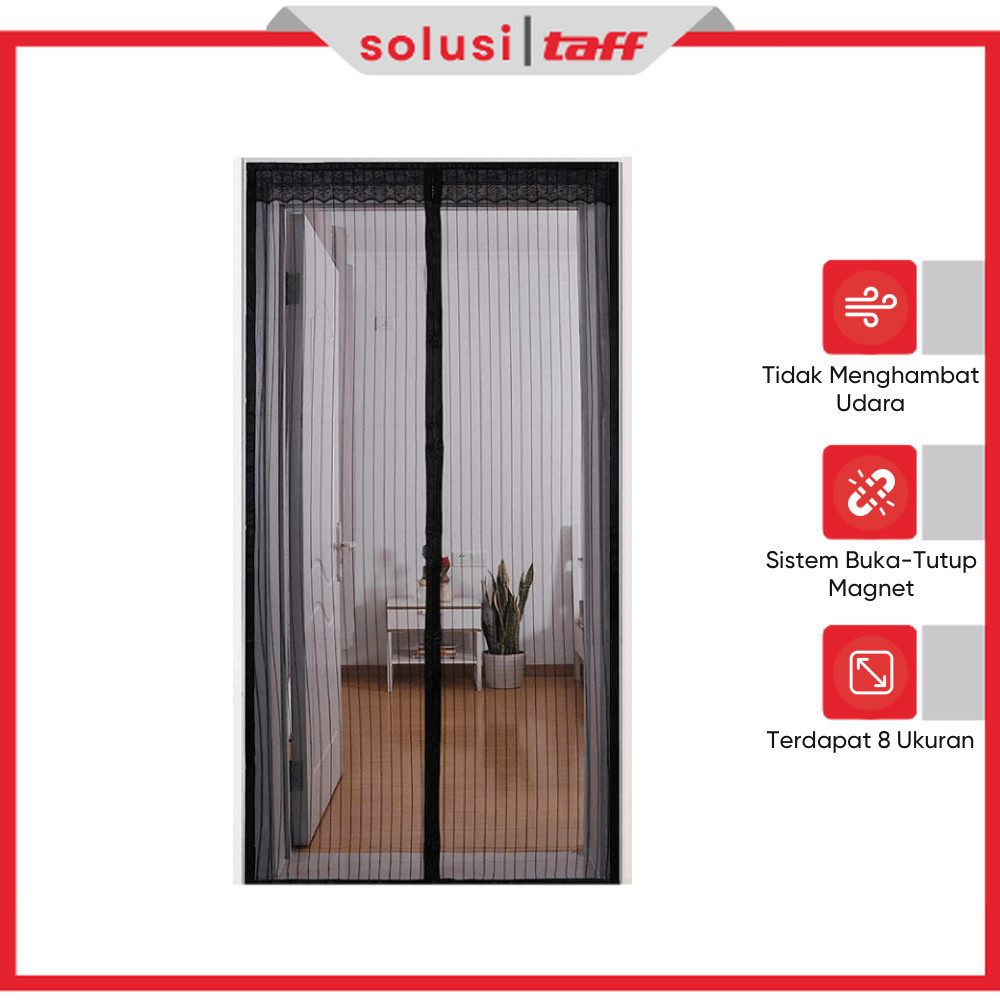 Tirai Pintu Magnet Anti Nyamuk Jaring Polyester Kelambu Pintu Otomatis