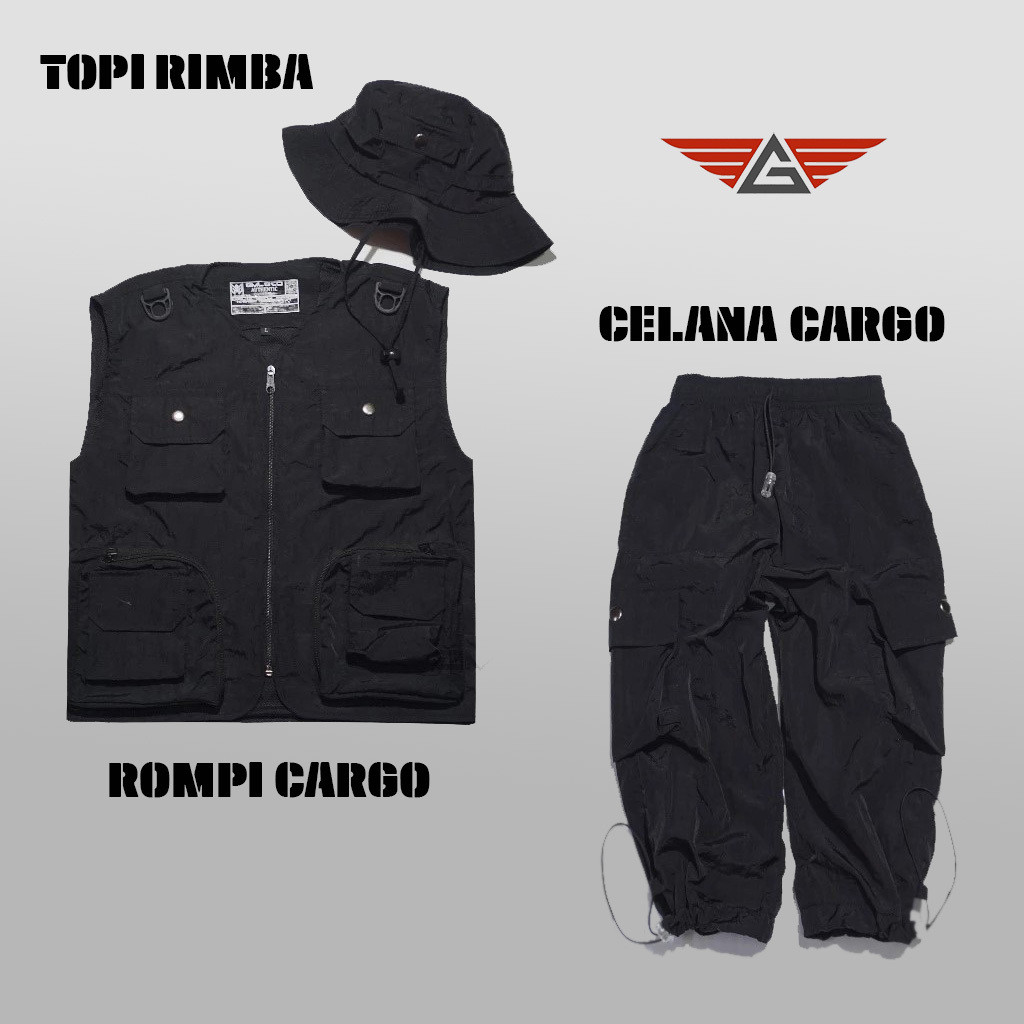 ZIZISHOP Setelan Rompi Anak Safari Outfit Anak Outdoor Cargo Tactical  | GFA Aparel