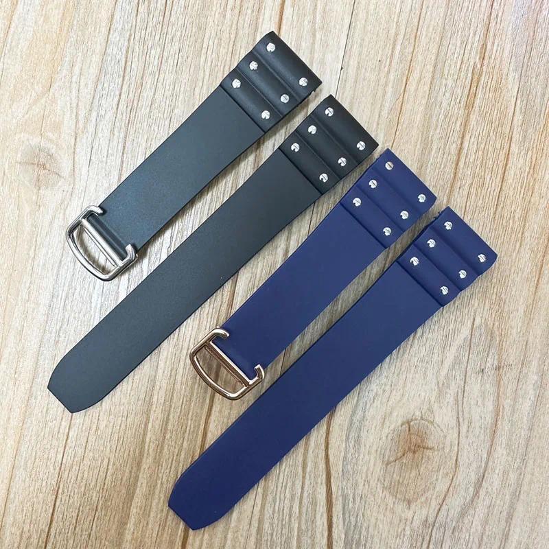 For Cartier Santos strap Silicone bracelet High quality Rubber watchband for Waterproof rubber band 