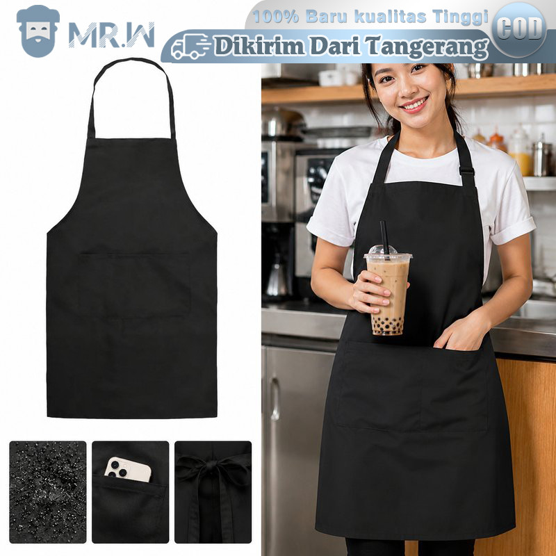 Apron Waterproof Celemek Masak Anti Air Apron Masak Untuk Chef Barista Pelayan Cafe