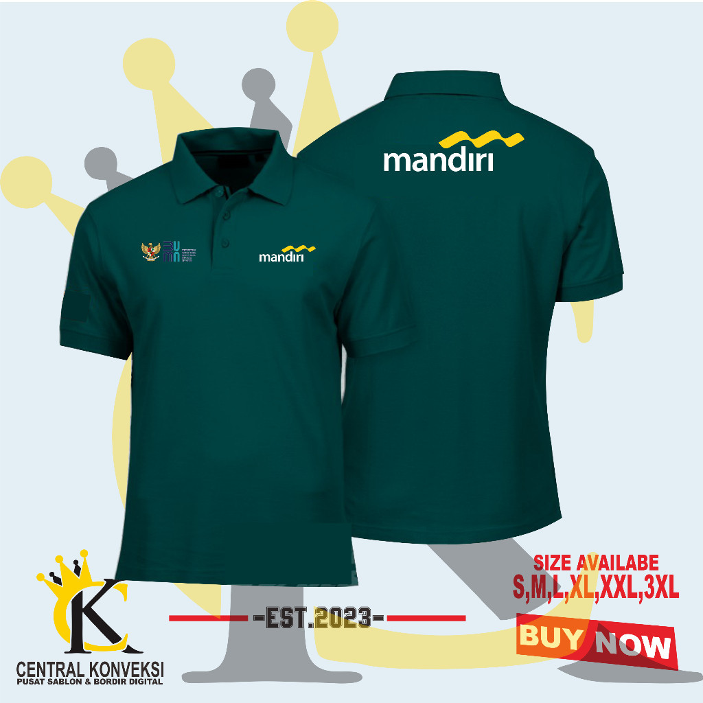 T-Shirt Kaos Kerah Bank mandiri / Kaos Kerah Bank mandiri Terbaru