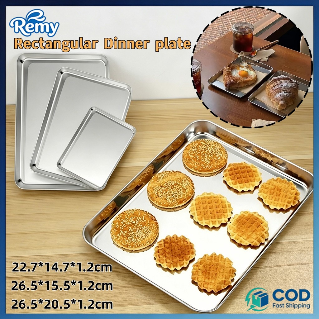 Loyang Oven Premium|Baki Nampan Persegi Panjang|Stainless Steel 304|3 Pilihan Ukuran Kecil Sedang Be