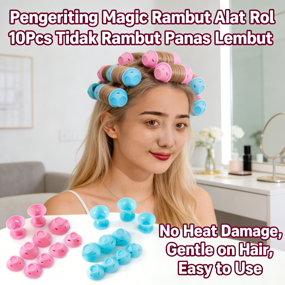 Tidak Panas Magic Rambut Alat Pengeriting 10Pcs Lembut Rambut Rambut Rol