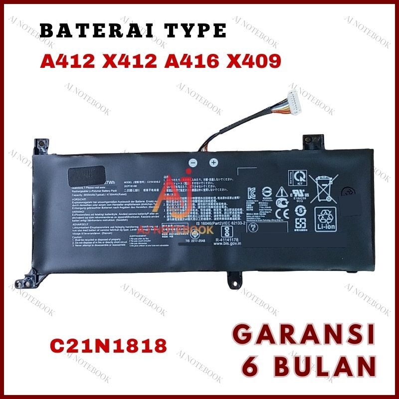 Baterai Asus VivoBook Asus A412F A412FL X412FL X412 A412DA A412D Series -AJNB