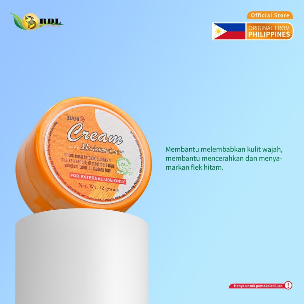 Ms RDL Cream Moisturizer 12gr Pelembab Wajah Menyamarkan Flek Hitam Bekas Jerawat Krim Siang Malam