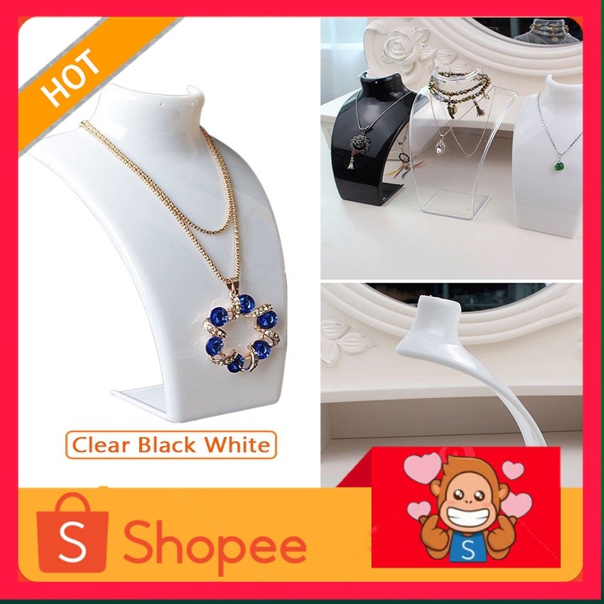 Akrilik Pajangan Display Kalung Perhiasan Manekin Patung Leher Kalung / Display Pajangan Kalung Mane