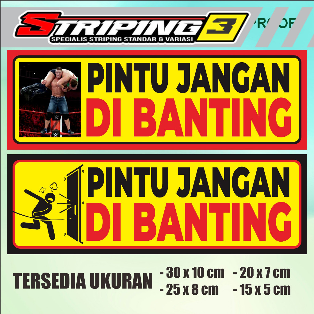 Stiker Vinyl Pintu Jangan Di Banting | Stiker Dekorasi | Stiker Pintu