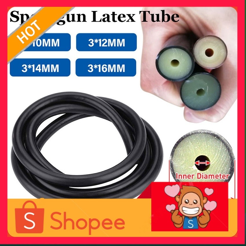 1Meter Karet Speargun Rubber Spearfishing Panah Ikan 16mm 14mm 12mm 10mm Premium Karet Panah Ikan Sp