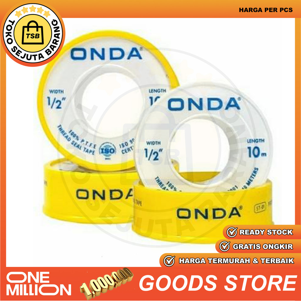 Onda Isolasi Keran Sealtape Seal Tape Kran Air Lakban Siltip 1/2 Inch In Inci Inchi 1/2" Isolasi St 