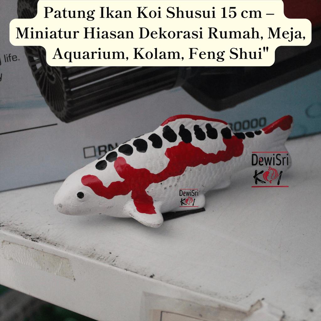 Patung Ikan Koi Shusui 15 cm - Miniatur Hiasan Dekorasi Rumah, Meja,