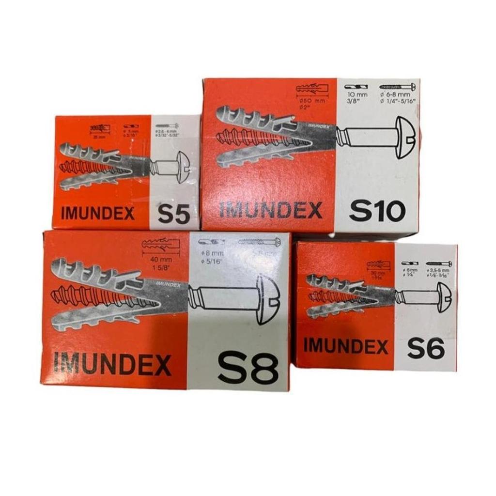 Fisher IMUNDEX S5 S6 S8 S10 S12 Fisser Angkur Plastik Penguat Skrup Lubang Tembok Box 100 pcs