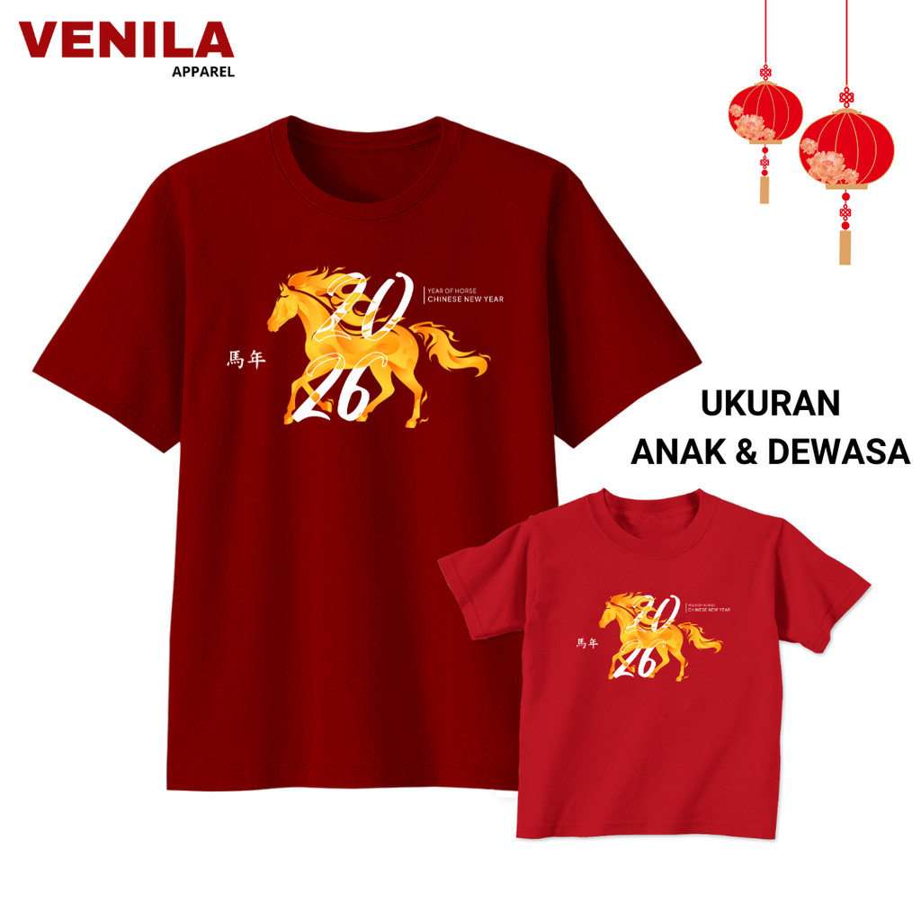 KAOS IMLEK KUDA 2026 / BAJU SHINCIA KELUARGA ANAK FAMILY COUPLE JUMBO